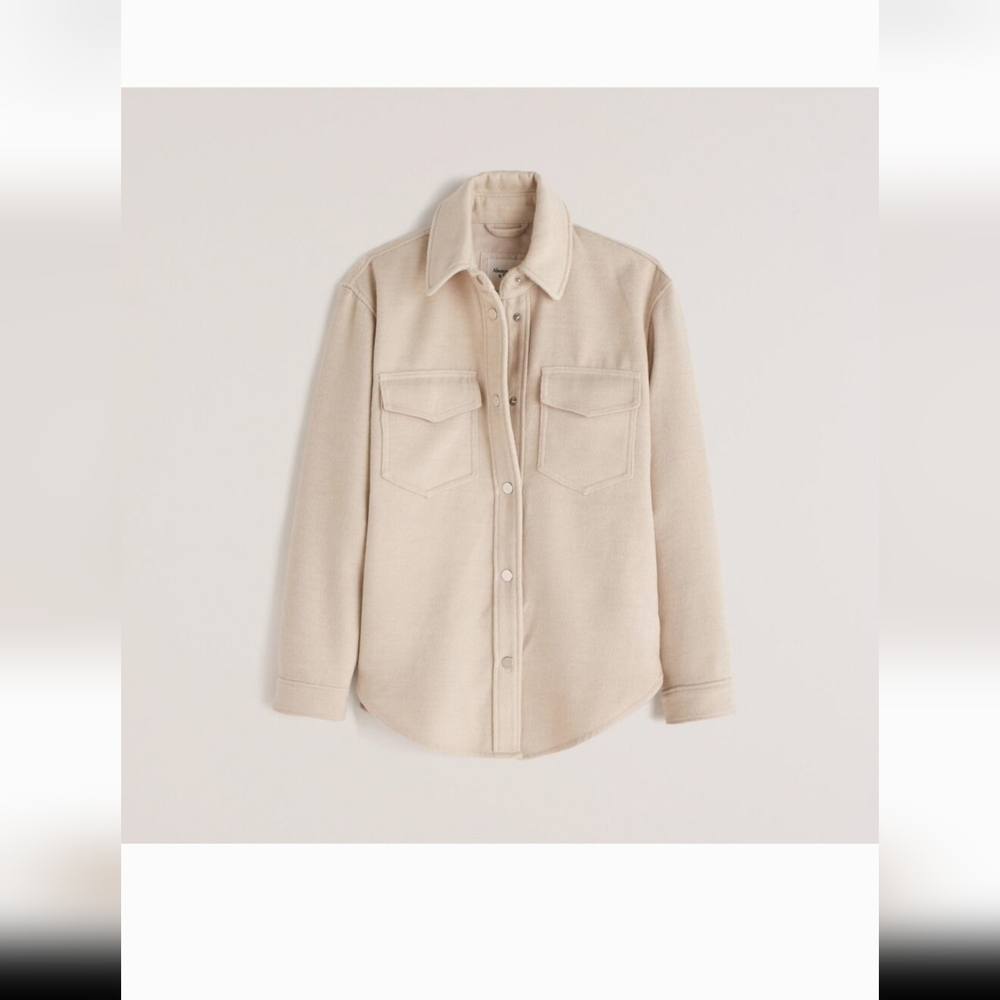 Vegan Suede Shirt Abercrombie &‎ Fitch Tan Button Down